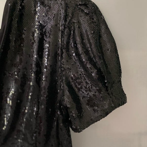 NWT women’s sequin peplum top - blk size 2 - Picture 10 of 12